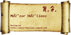 Mázor Héliosz névjegykártya
